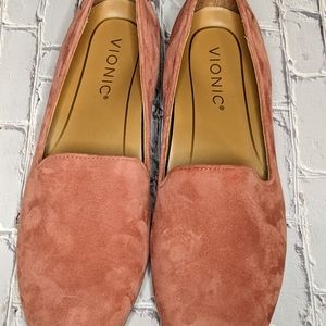Vionic Slip-On Flat, Suede, Size 6, Color Dusty Cedar